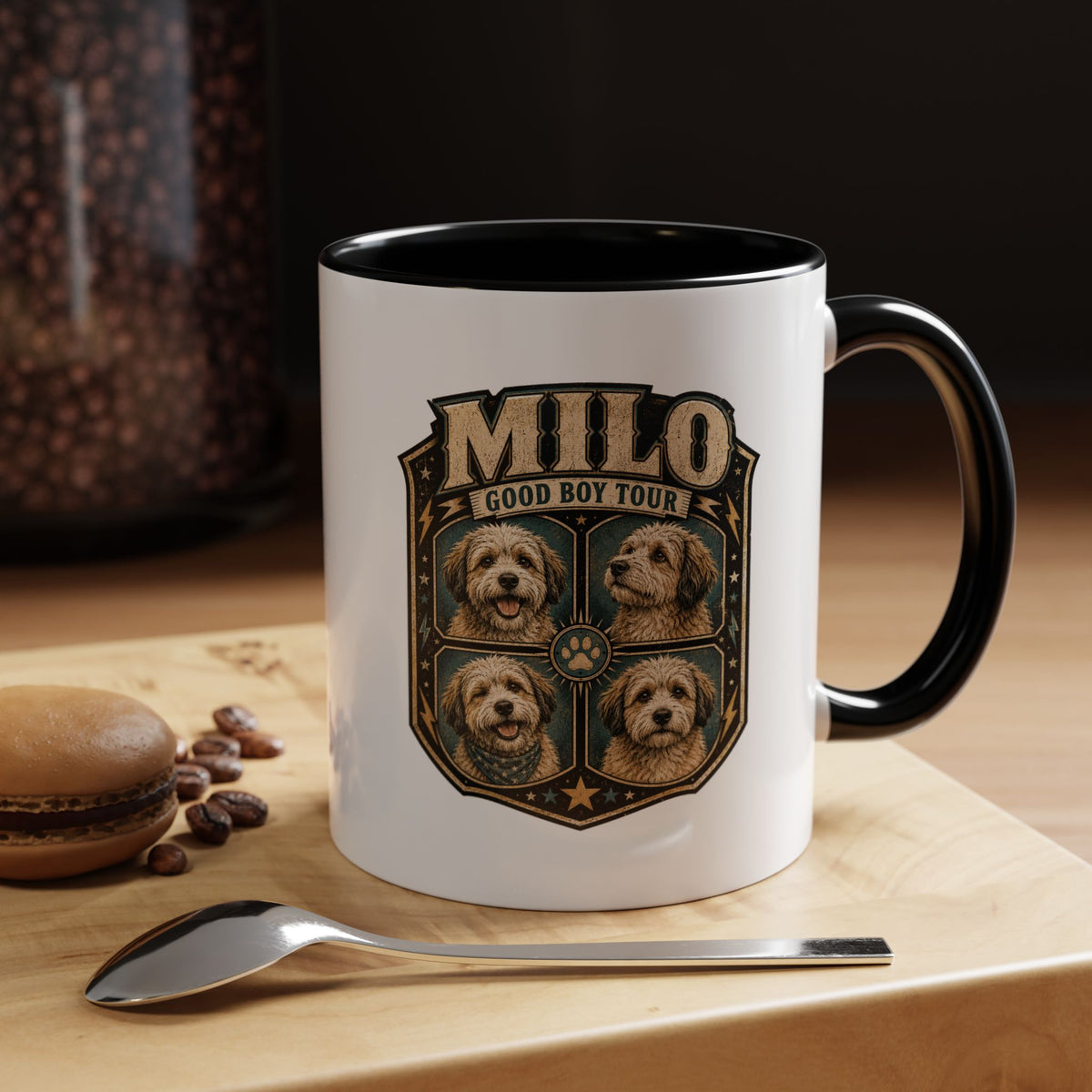 Milo Bailey Dog Dad Mom Milo 'Good Boy Tour' Accent Coffee Mug – Personalized Dog Lover Gift
