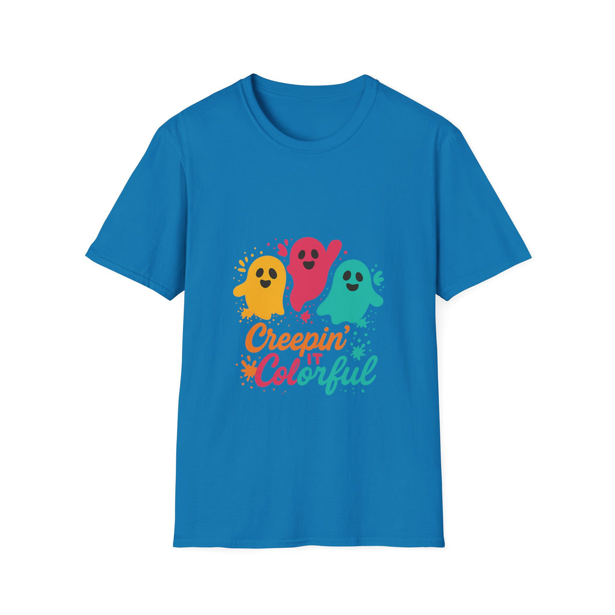 Colorful Creepin' Ghosts Tee — Cute Halloween Shirt - Trending Now - October 2026