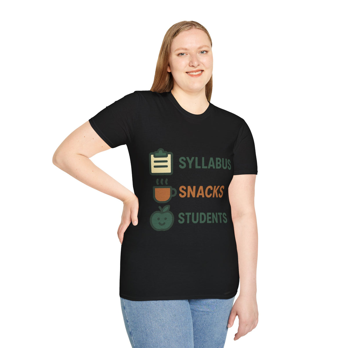 Syllabus Snacks Students Graphic Tee — Funny Teacher & Student Back-to-School T-Shirt - Trending Now - August 2026