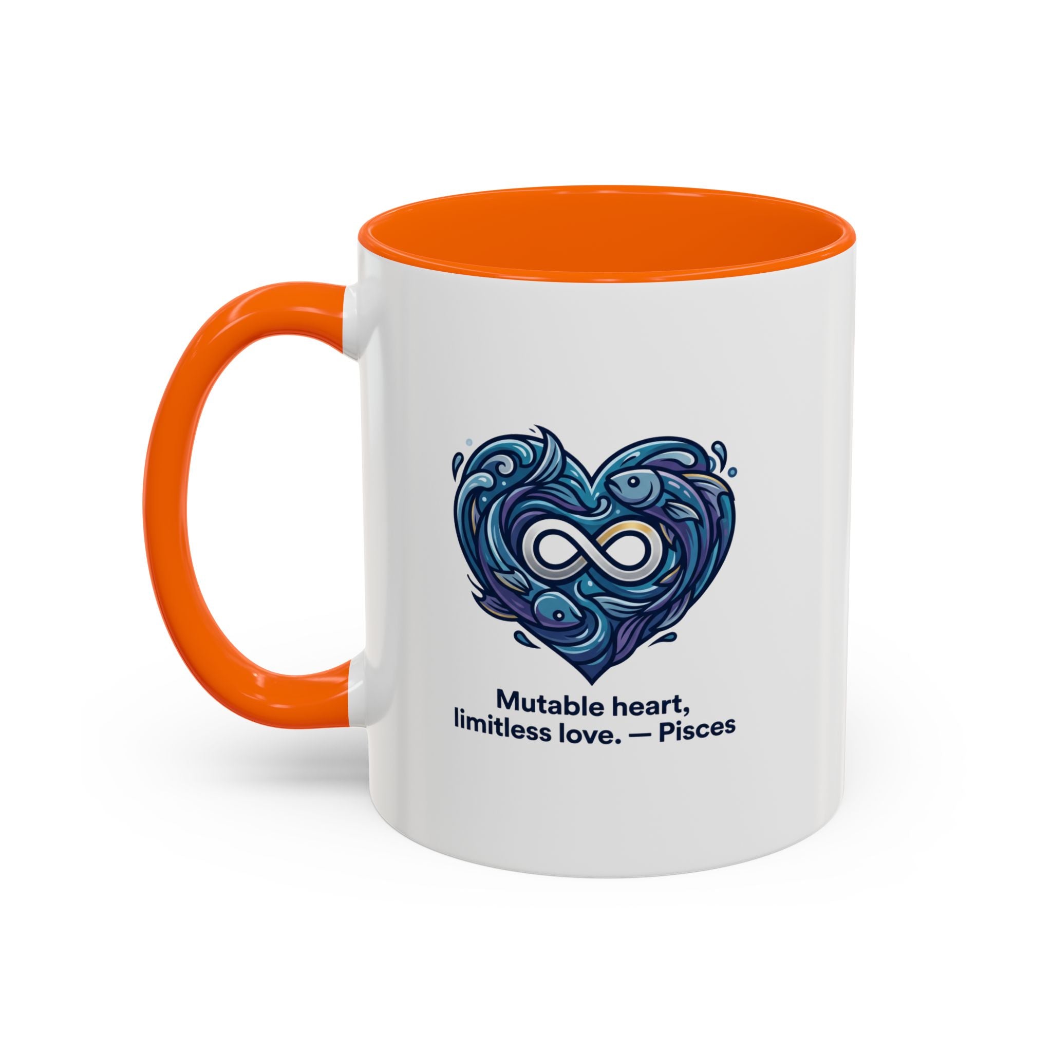 Pisces Heart Coffee Mug — "Mutable heart, limitless love" Zodiac Gift