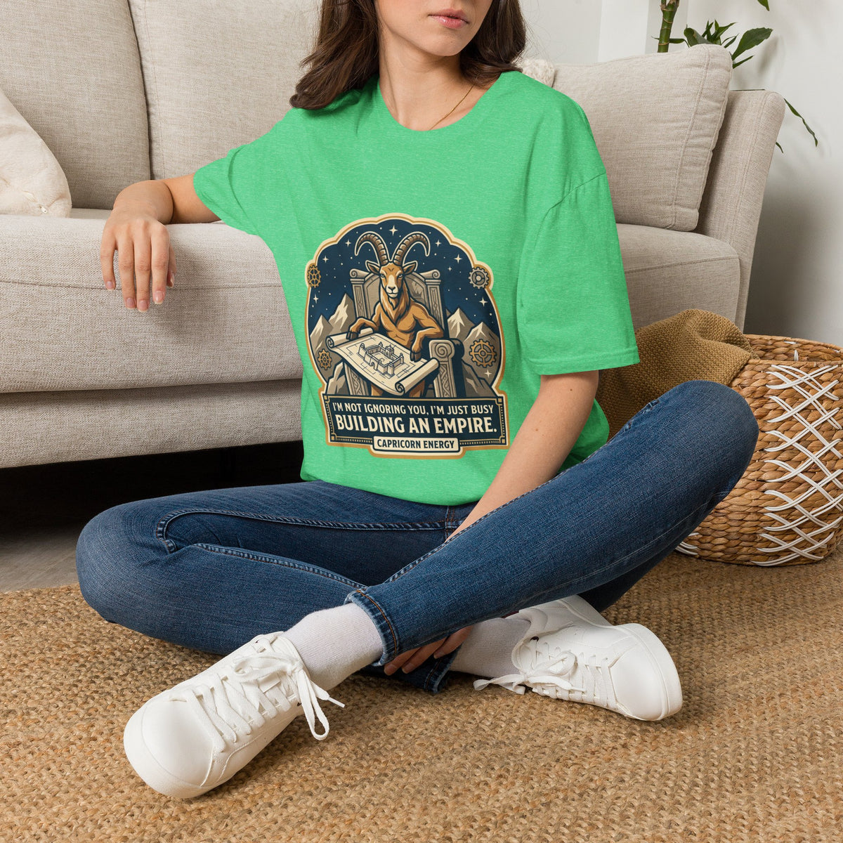 Capricorn Zodiac T-Shirt — "Building an Empire" Goat Horoscope Tee