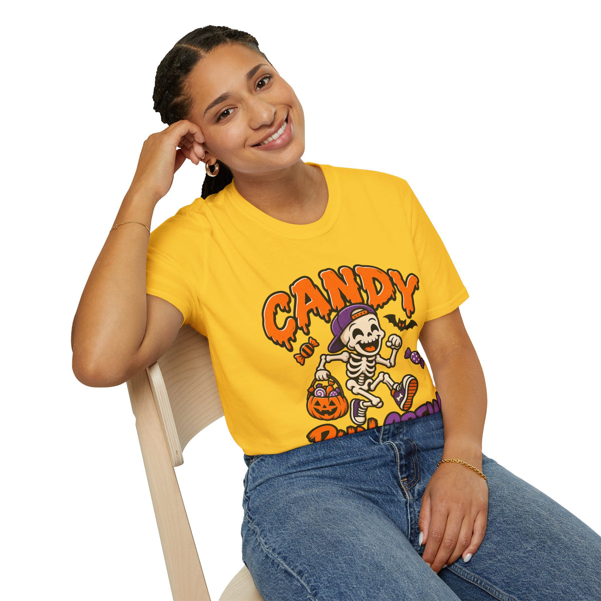 Candy Run Crew T-Shirt — Halloween Skeleton Trick-or-Treat Tee