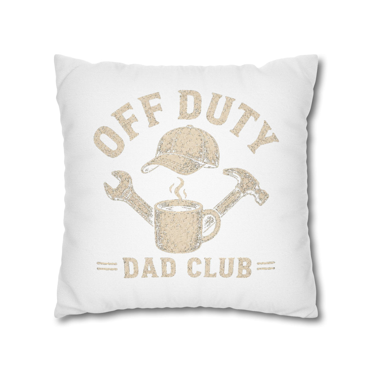 Off Duty Dad Club Pillowcase — ‘Off Duty’ Coffee & Tools Decorative Throw Pillowcase Milo Bailey Dog Dad Mom