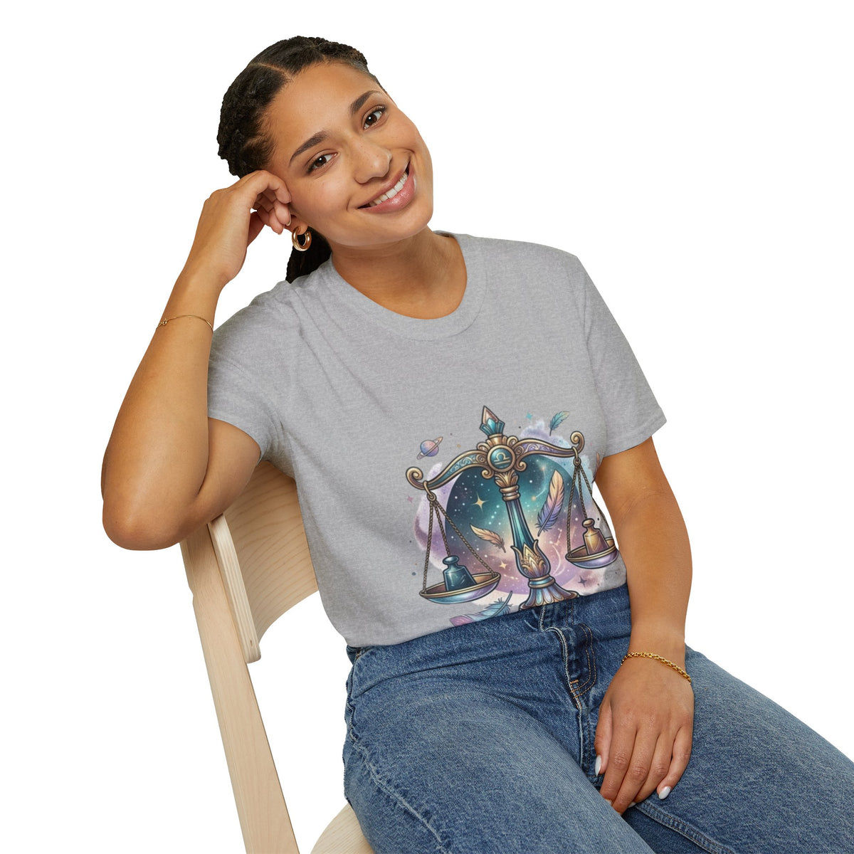 Libra Scales Zodiac T-Shirt — Celestial Astrology Graphic Tee