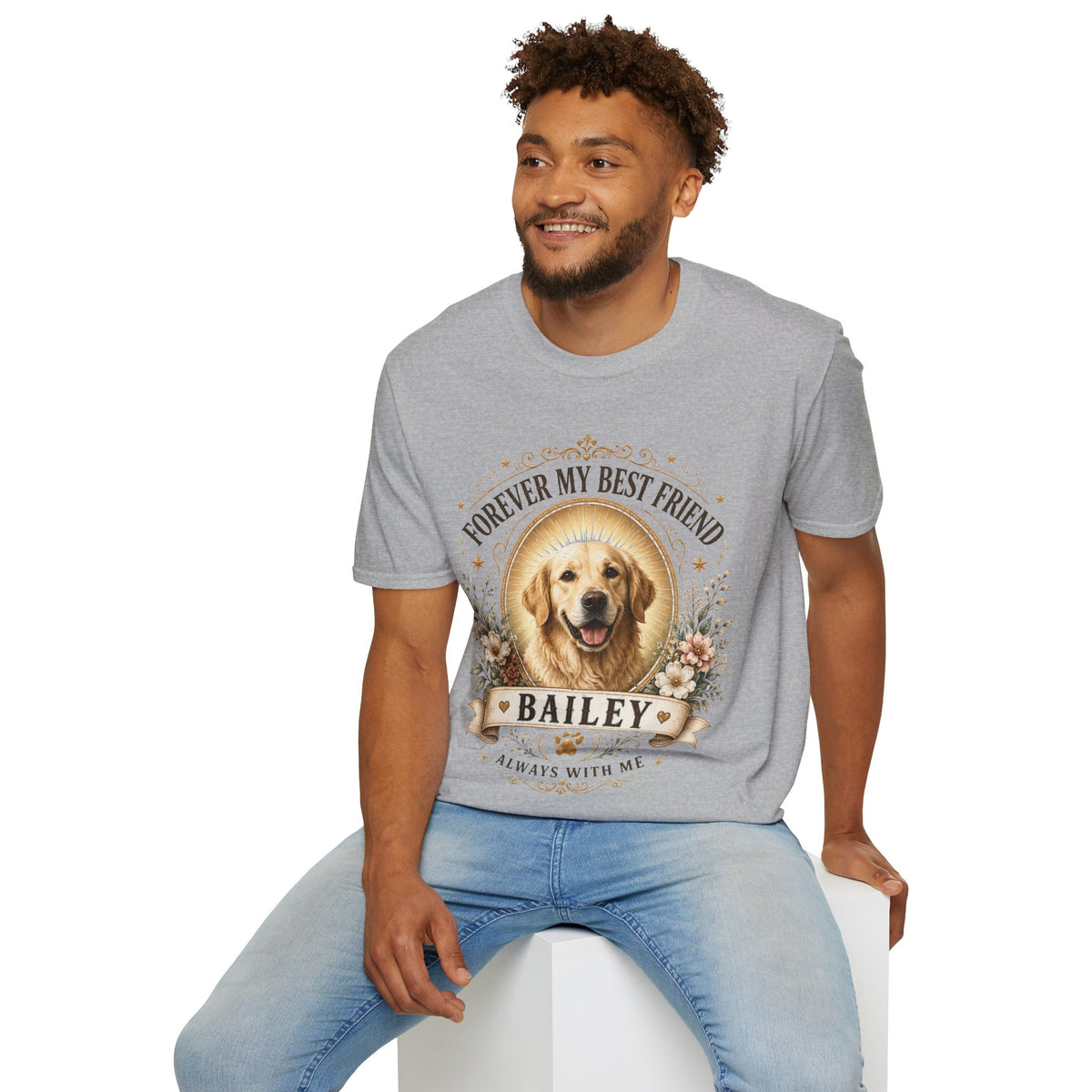 Forever My Best Friend Dog T-Shirt — Personalized Pet Memorial Tee ("Bailey")