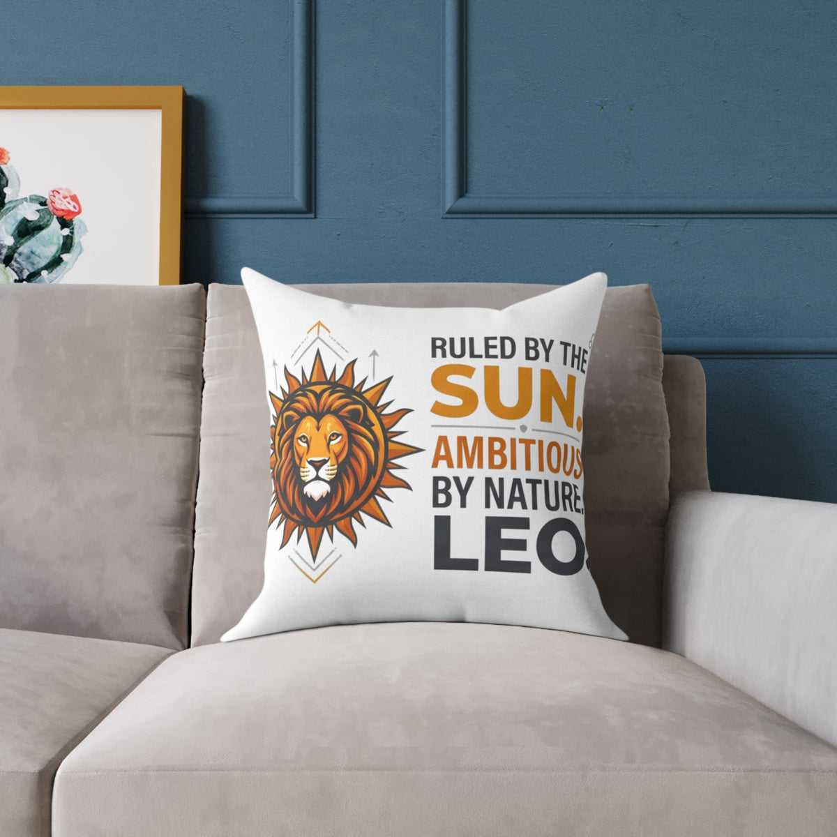 Leo Zodiac Ruled By The Sun Square Poly Canvas Pillow