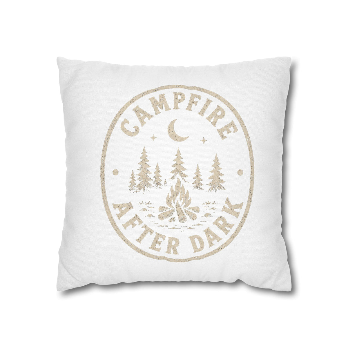 Square Pillowcase Milo Bailey Dog Dad Mom - "Campfire After Dark" Rustic Outdoor Accent Pillowcase