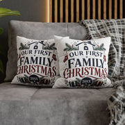 Our First Family Christmas Pillowcase – Personalized 20XX Holiday Decor