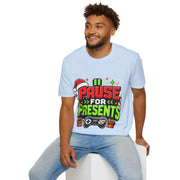 T-Shirt — "Pause for Presents" Christmas Gamer Tee