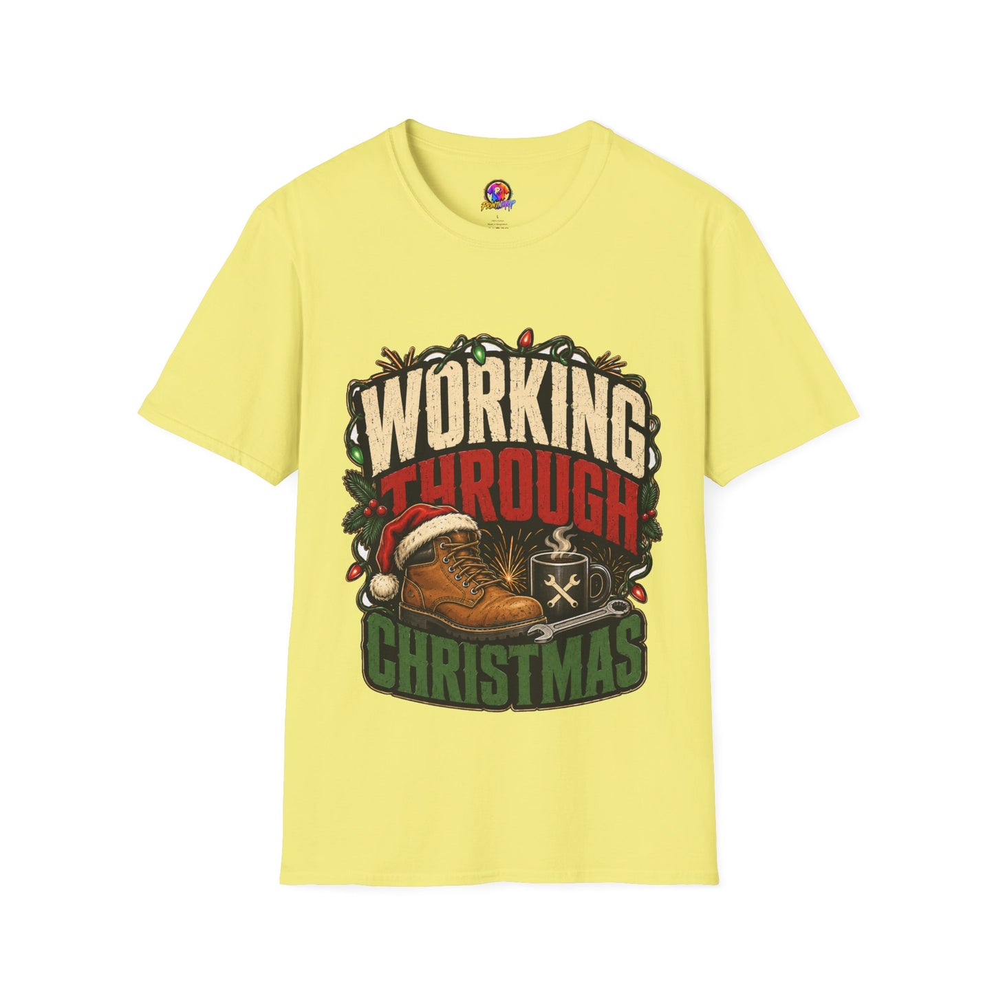 Working Through Christmas T-Shirt — Funny Holiday Nurse/Worker Gift