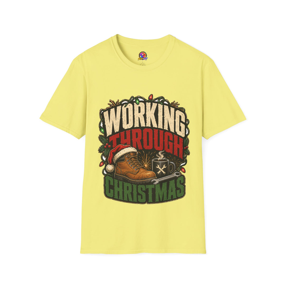 Working Through Christmas T-Shirt — Funny Holiday Nurse/Worker Gift