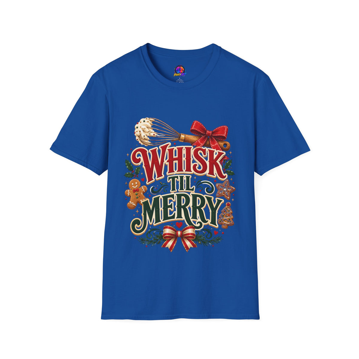 Christmas Baking T-Shirt — "Whisk 'Til Merry" Holiday Tee