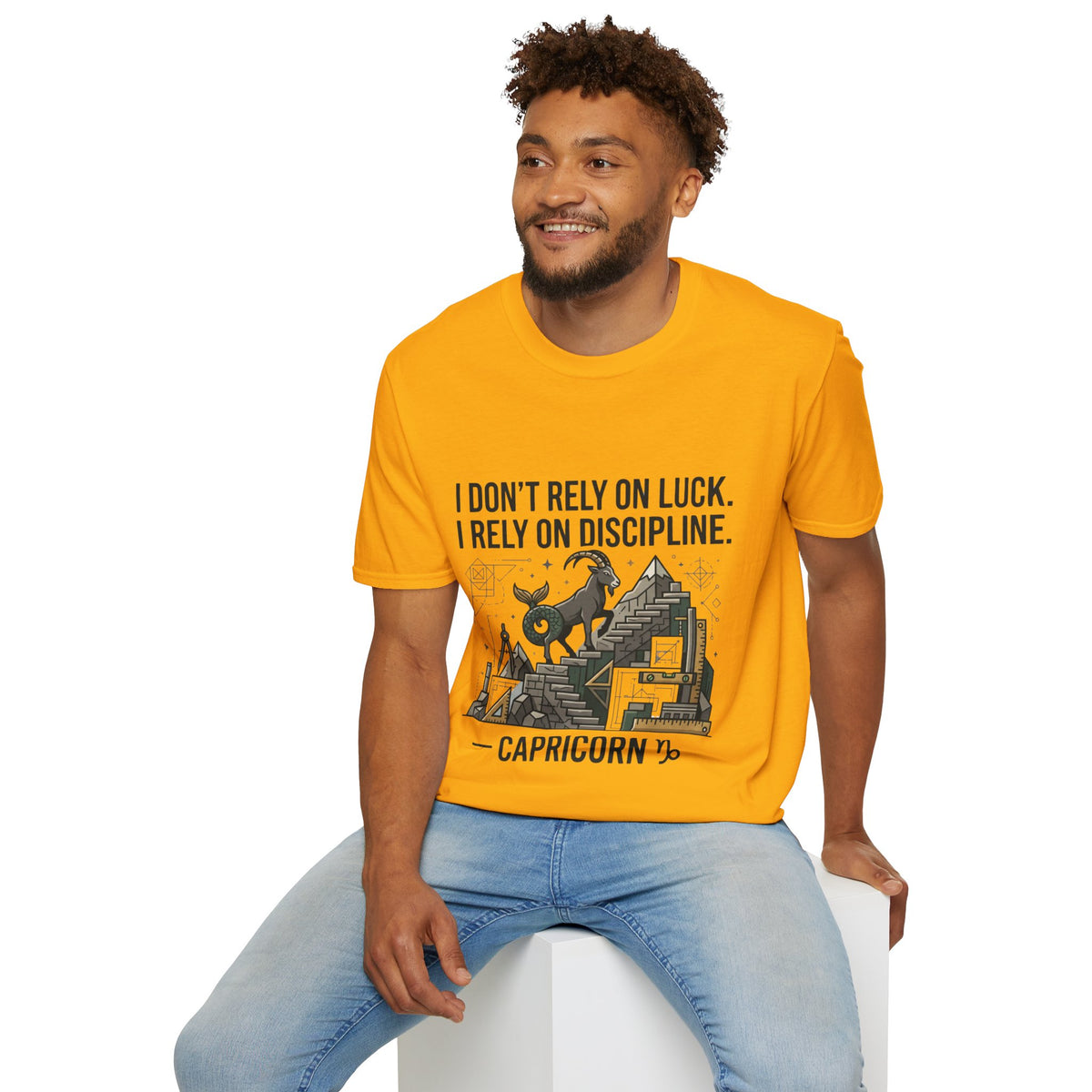 Capricorn Zodiac T‑Shirt — "I Don't Rely on Luck, I Rely on Discipline"