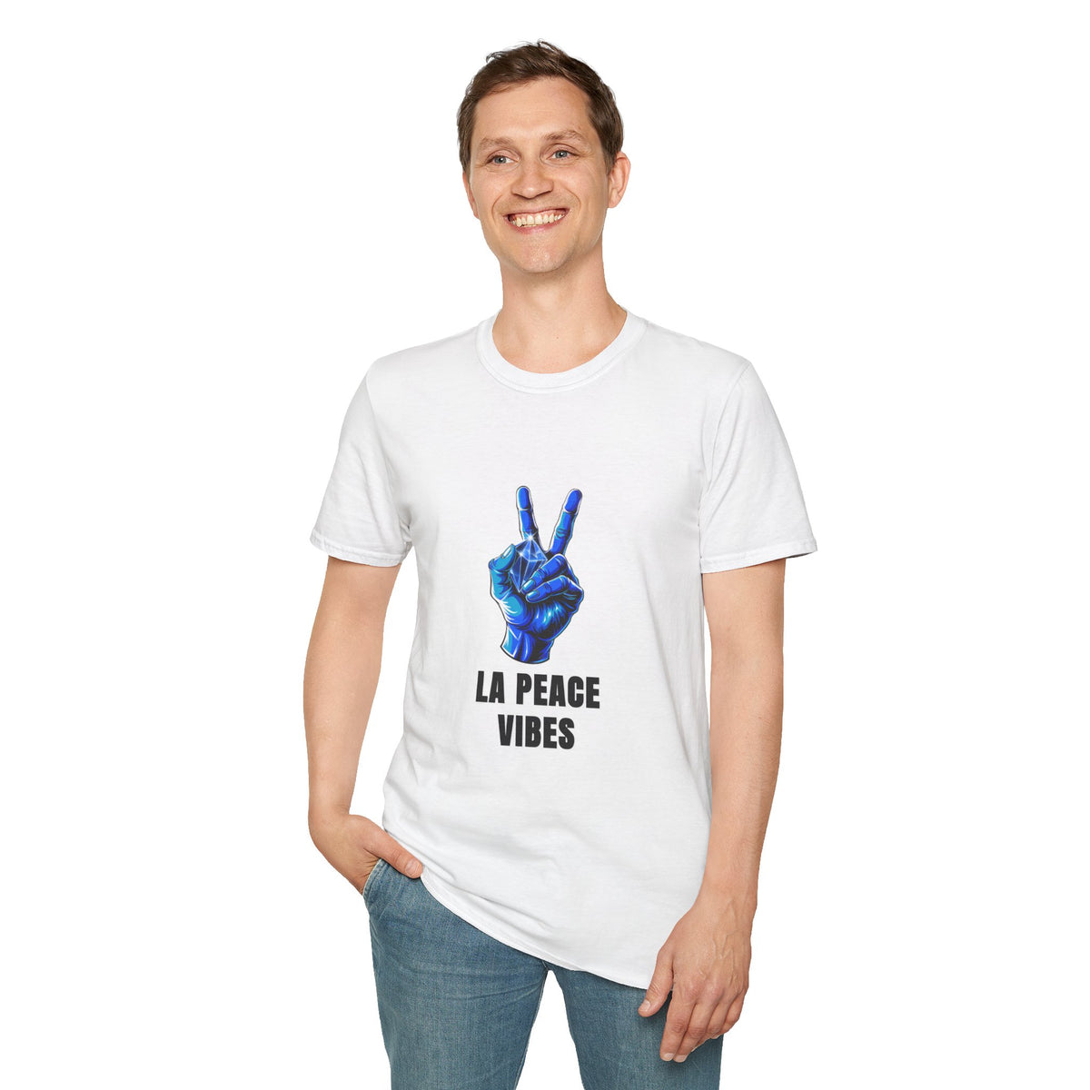 Peace Vibes T-Shirt — Blue Peace Hand Graphic Tee - Trending Now - August 2026