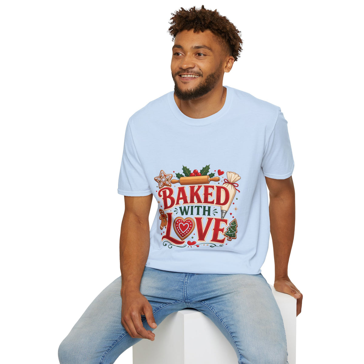 Baked With Love T-Shirt — Holiday Baking Christmas Cookie Chef Tee