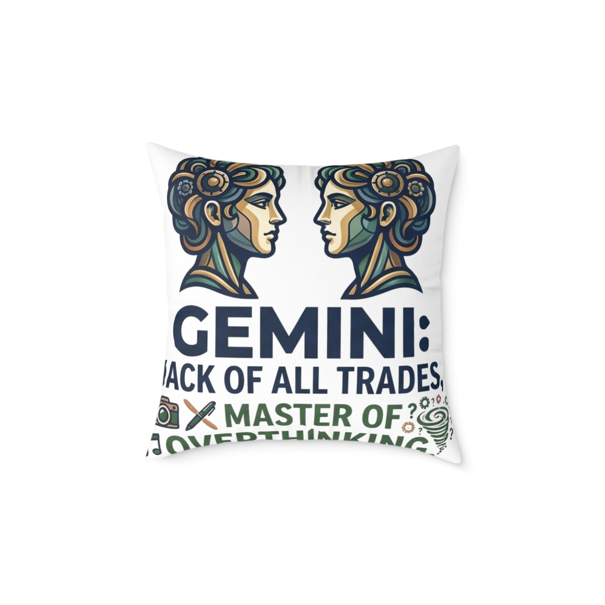 Gemini Zodiac Jack Of All Trades Square Poly Canvas Pillow