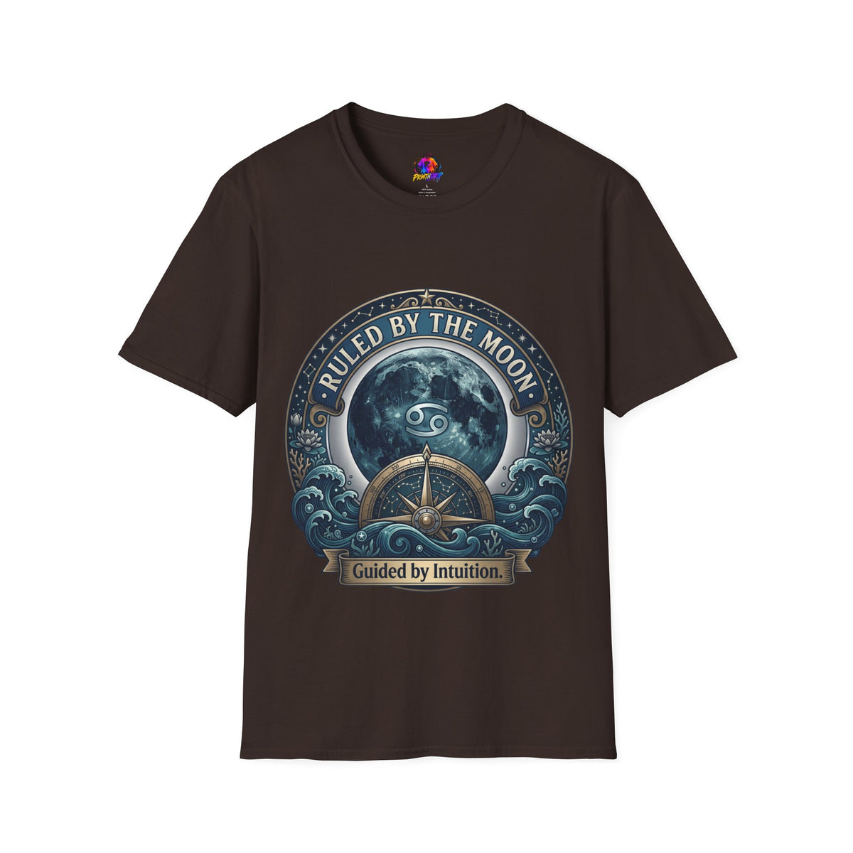 Cancer Zodiac Ruled by the Moon T-Shirt — Celestial Astrology Zodiac Graphic Tee
