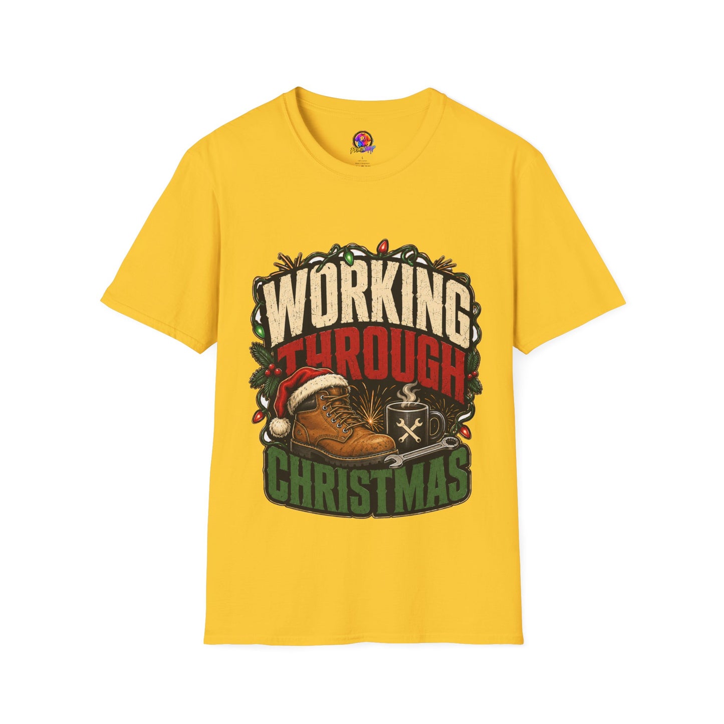 Working Through Christmas T-Shirt — Funny Holiday Nurse/Worker Gift