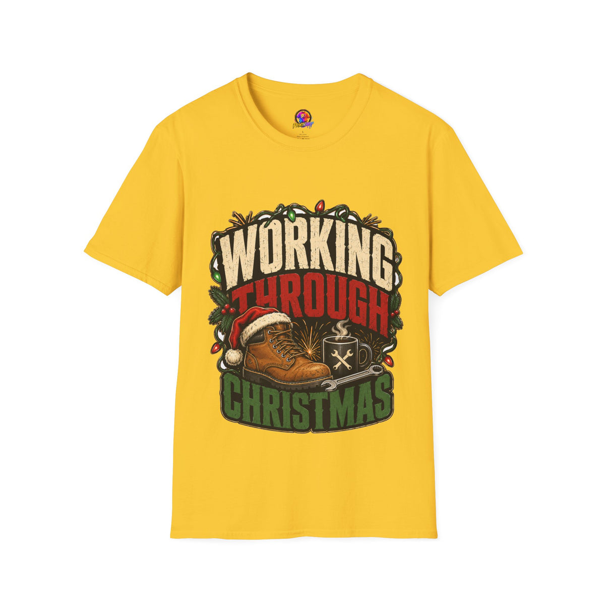 Working Through Christmas T-Shirt — Funny Holiday Nurse/Worker Gift