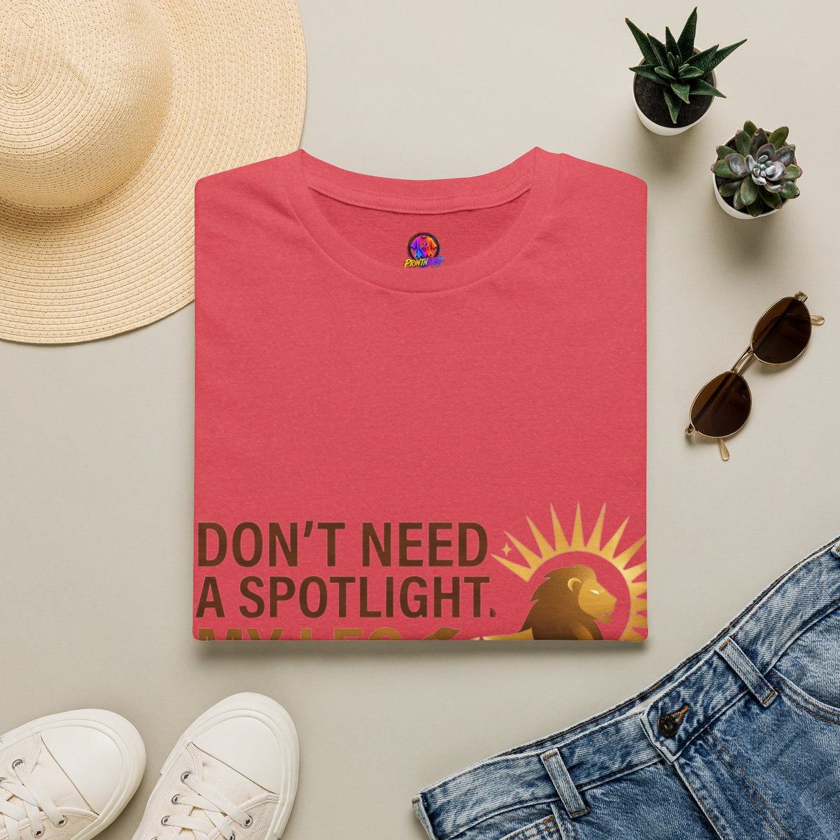 Leo T-Shirt — "Don't Need a Spotlight, My Leo Charisma Is Blinding" Zodiac Tee