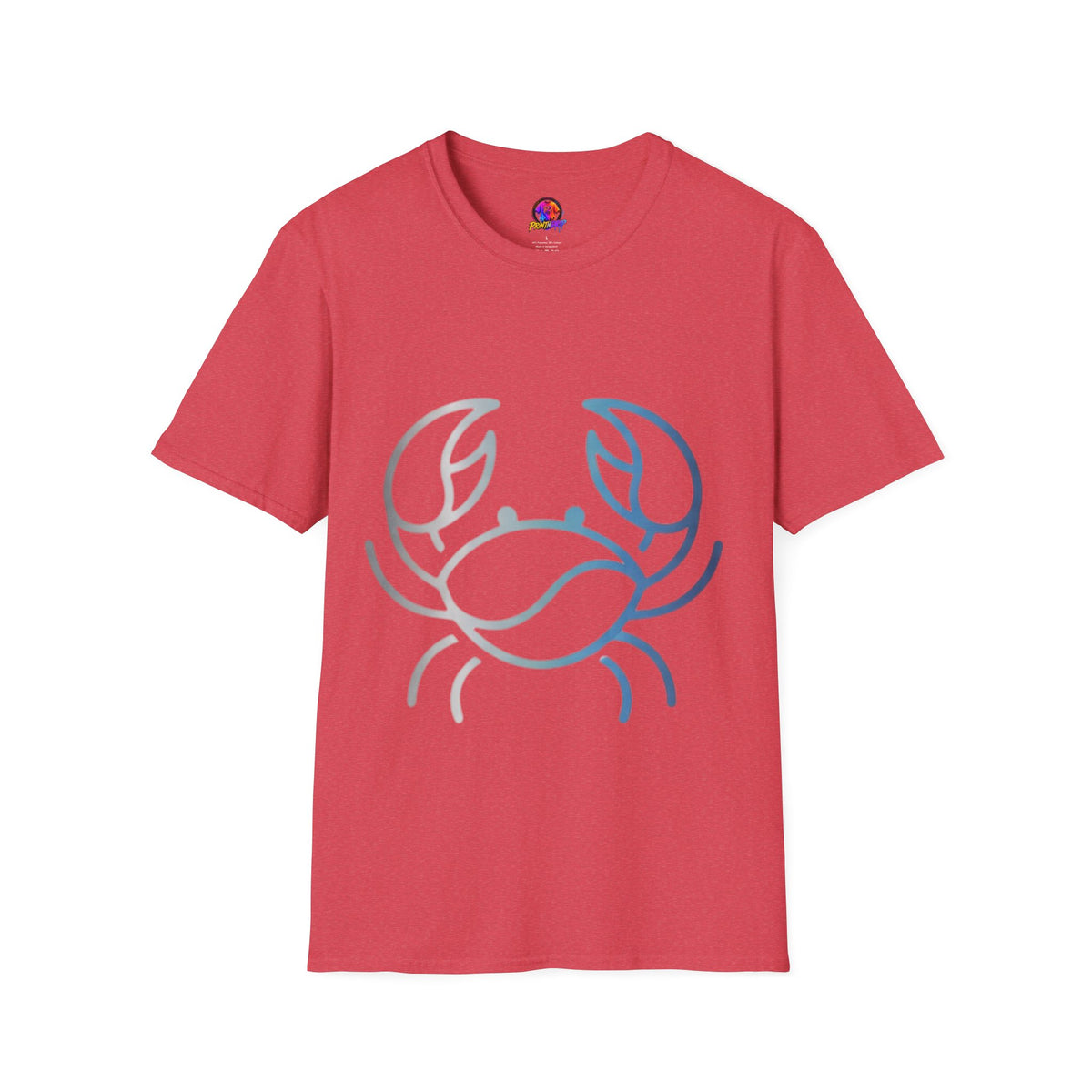 Crab Graphic T-Shirt — Coastal Blue Minimalist Beach Tee