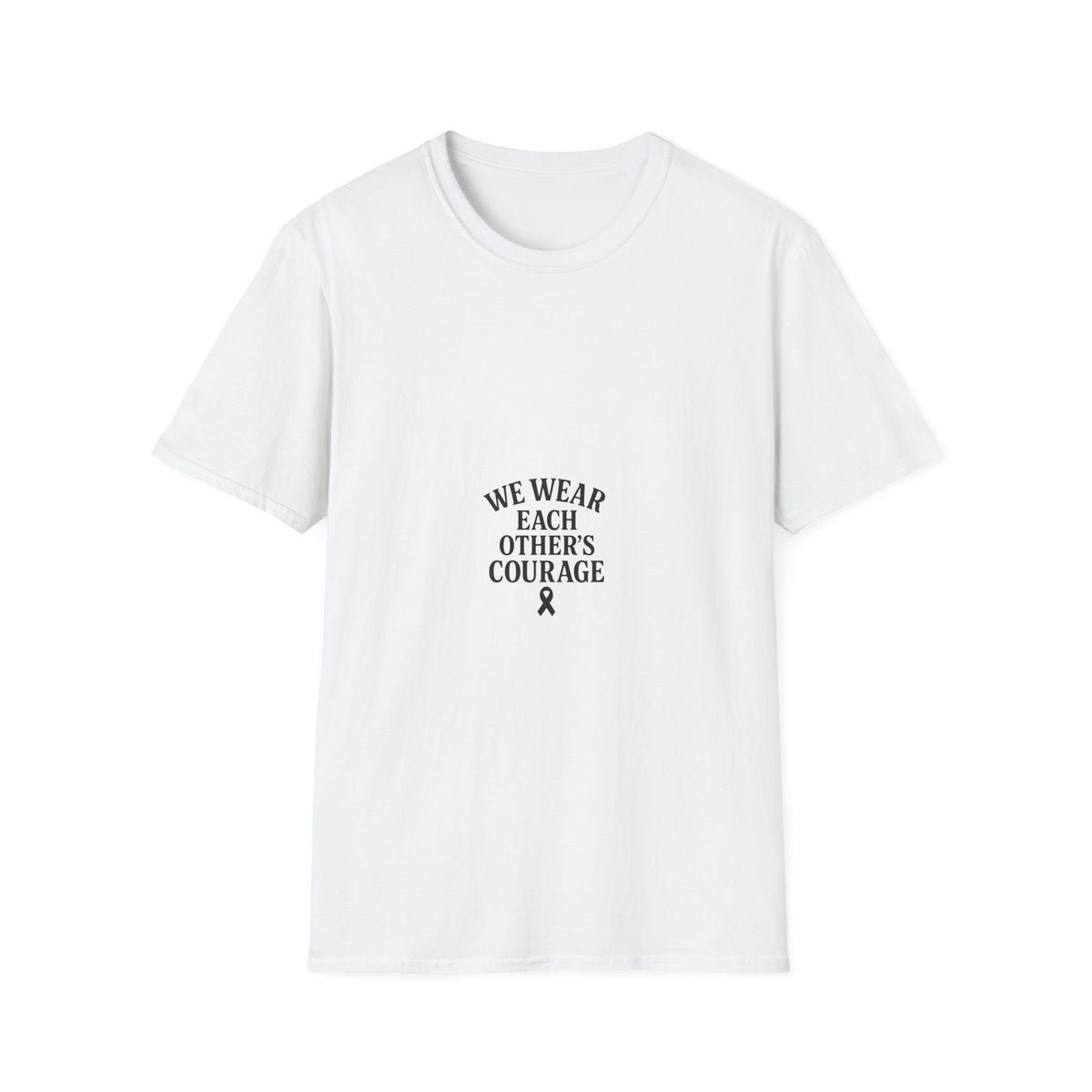 We Wear Each Other's Courage Ribbon Typography T-Shirt, Inspirational Community Support Graphic Tee - Trending Now - September 2026