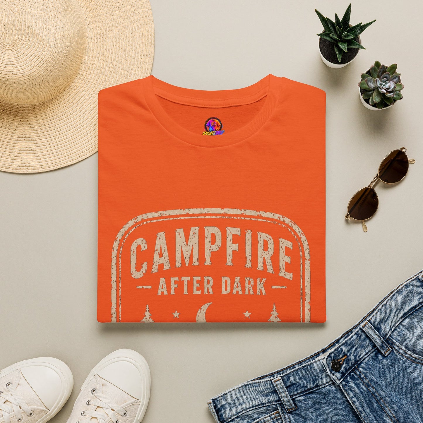 Campfire After Dark T-Shirt — Vintage Camping Graphic Tee