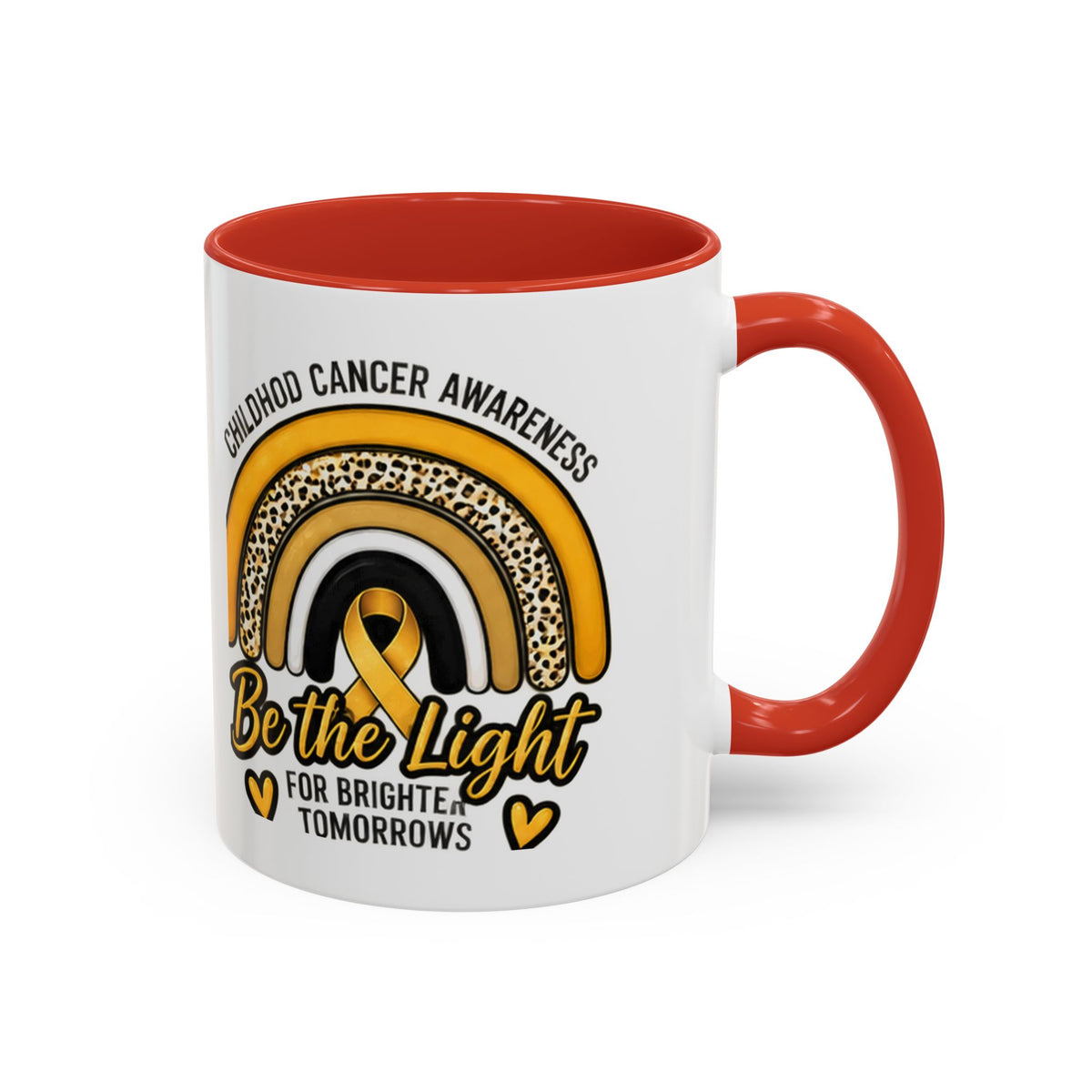 Childhood Cancer Awareness Accent Coffee Mug — "Be the Light" 11/15oz