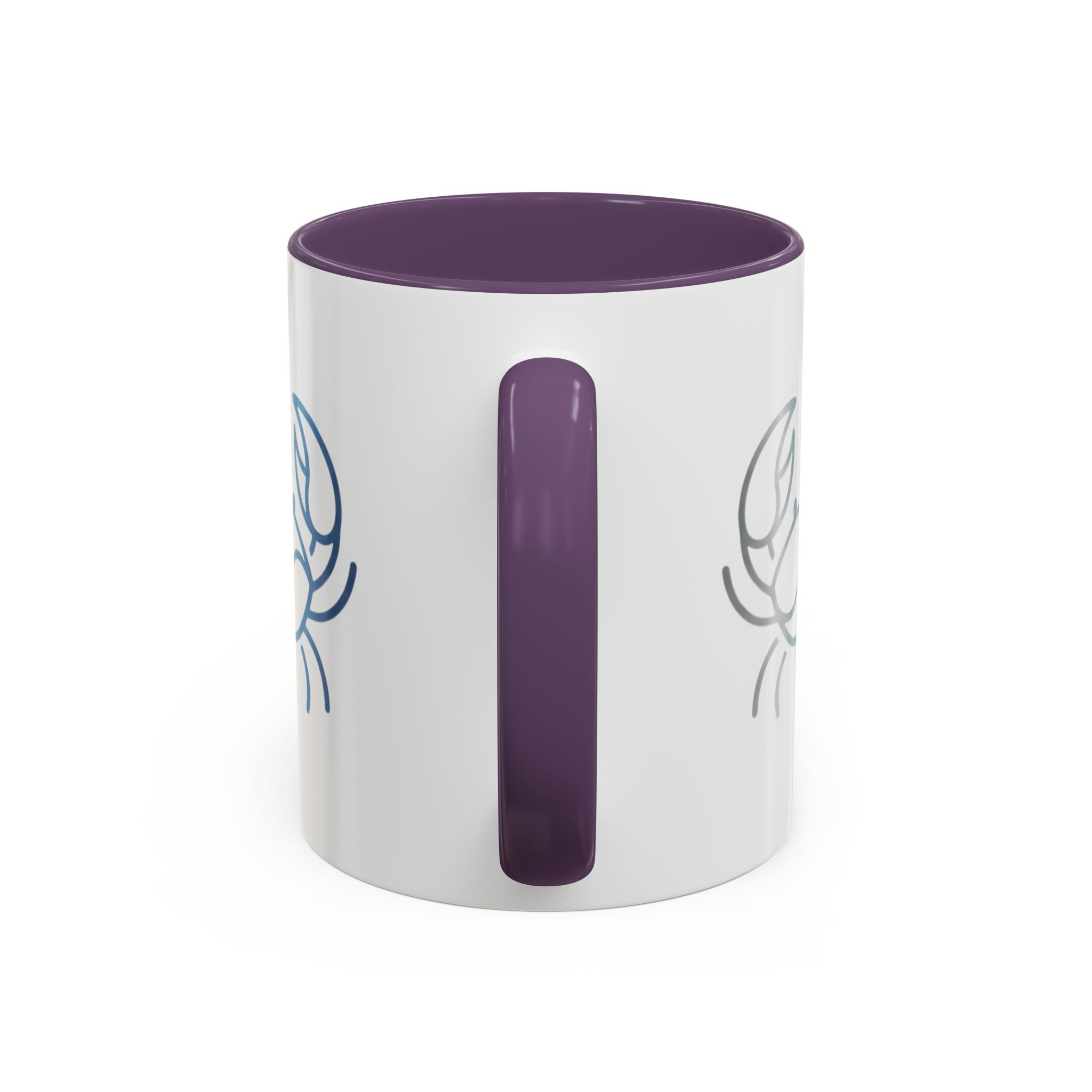 Crab Accent Coffee Mug — Minimal Coastal Zodiac Crab Design
