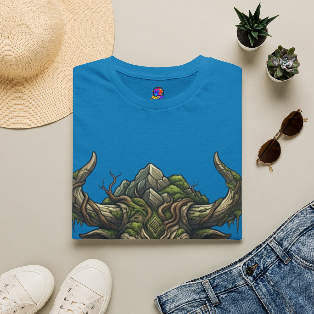 Taurus Greenman Bull T-Shirt — Nature Spirit Woodland Bull Graphic Tee