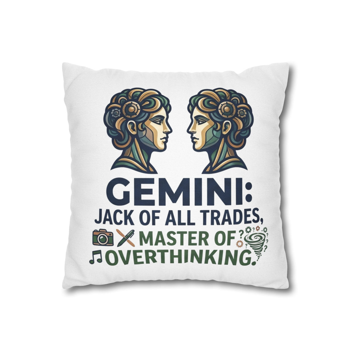 Gemini Pillowcase – "Jack of All Trades, Master of Overthinking" Astrology Throw Pillow