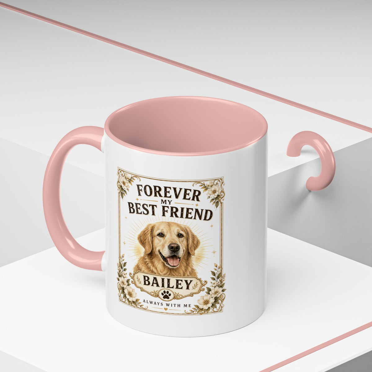 Milo Bailey Dog Dad Mom Forever My Best Friend Dog Mug — Personalized Golden Retriever Coffee Cup