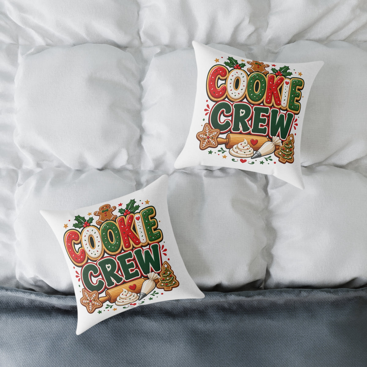 Christmas Cookie Crew Holiday Pillow — Festive Christmas Baking Decor