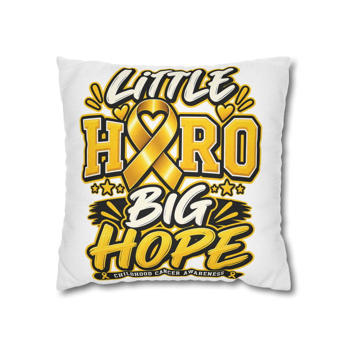 Pillowcase — "Little Hero Big Hope" Childhood Cancer Awareness Cushion Cover