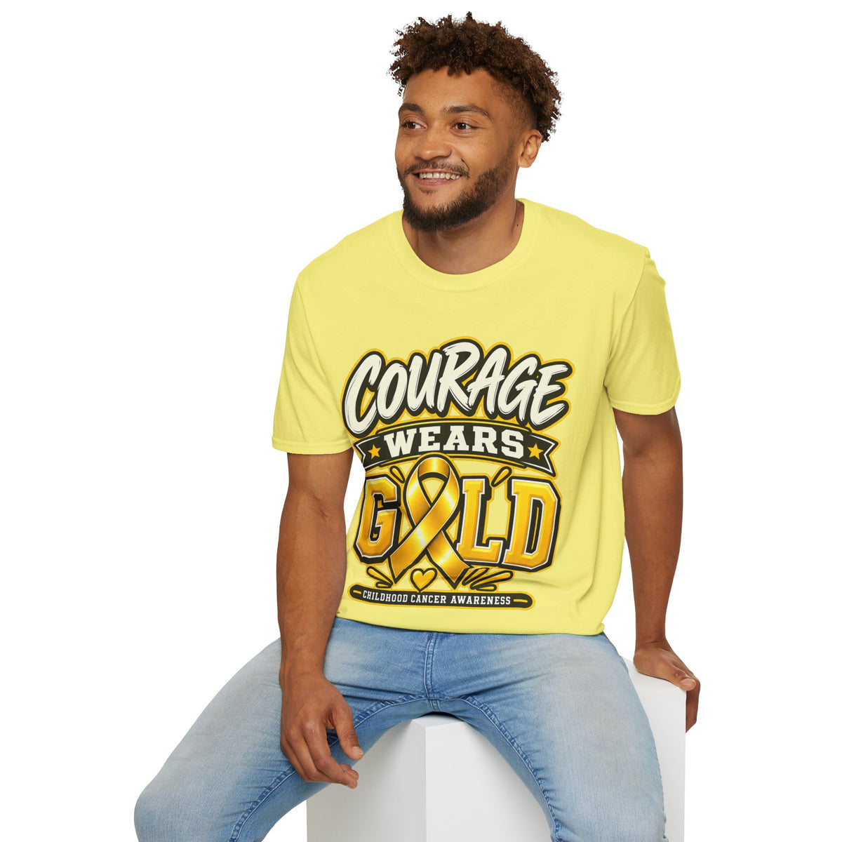 Childhood Cancer Awareness T-Shirt — "Courage Wears Gold"