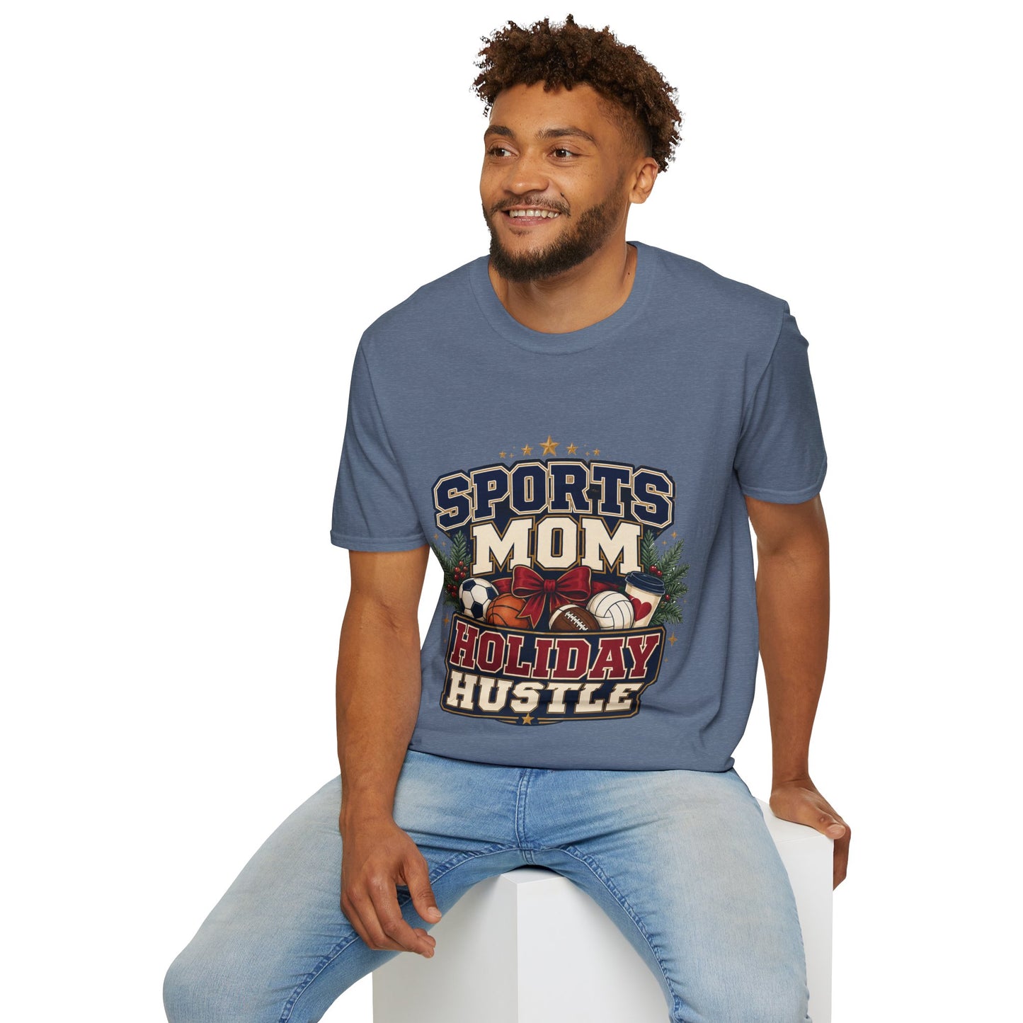 Sports Mom T‑Shirt — "Holiday Hustle" Athletic Mom Tee