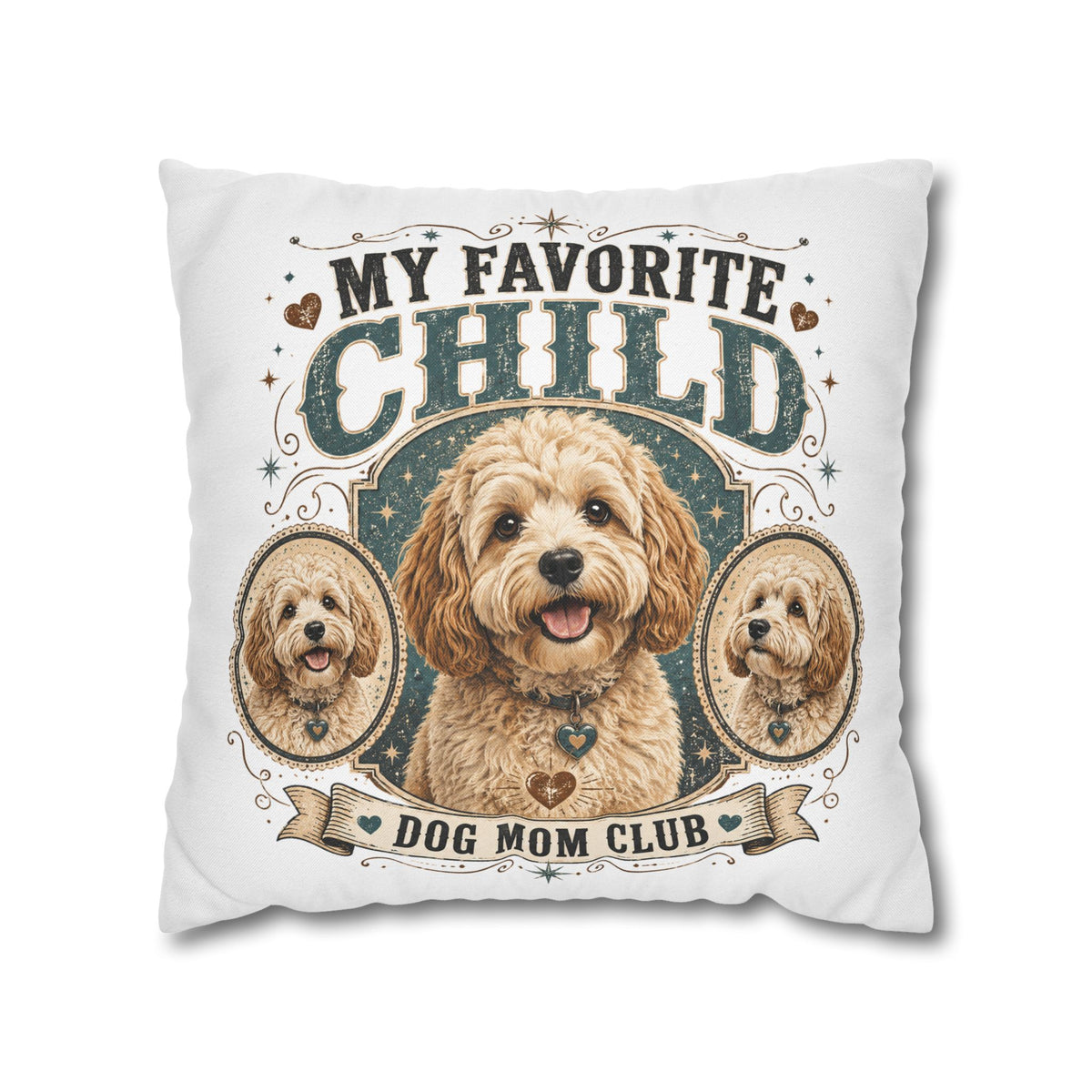 My Favorite Child Dog Mom Club Pillowcase Milo Bailey Dog Dad Mom — Doodle Pet Lover Decorative Throw Pillowcase