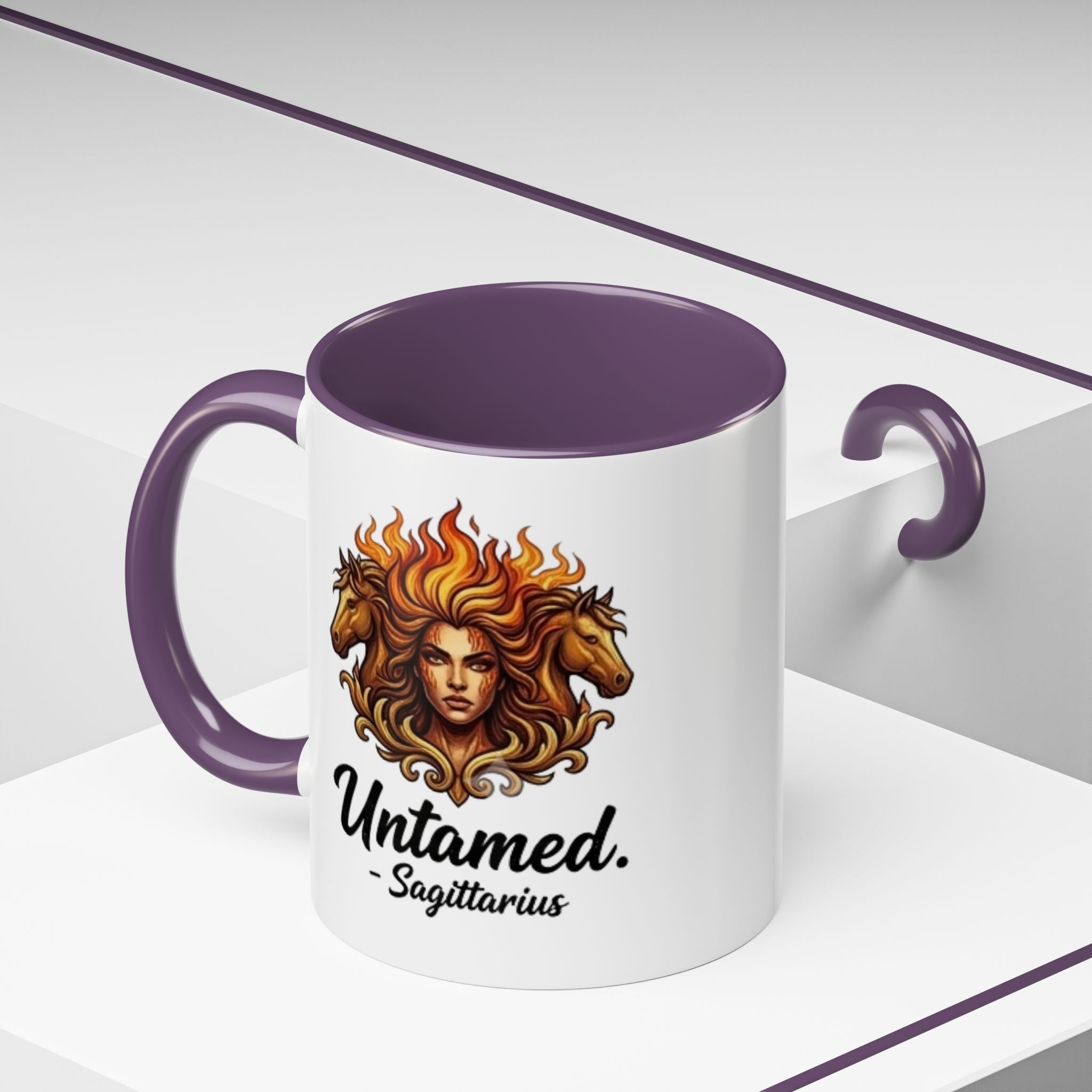 Untamed Sagittarius Coffee Mug — Zodiac Archer Accent Mug (11 oz)