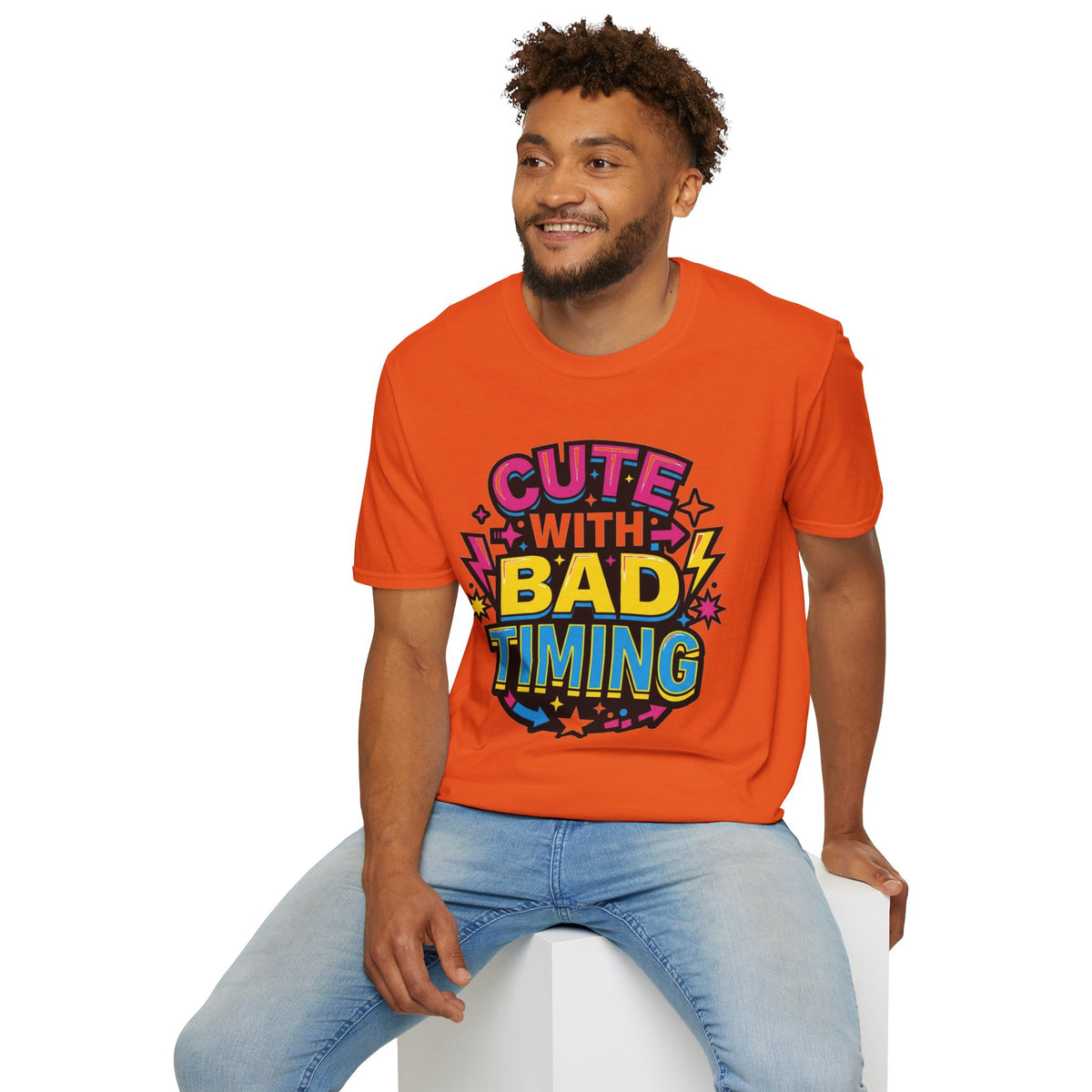 Cute But Bad Timing Graphic T-Shirt — Funny Retro Rainbow Tee - Trending Now - August 2026