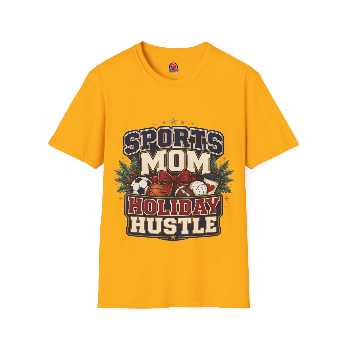 Sports Mom T‑Shirt — "Holiday Hustle" Athletic Mom Tee
