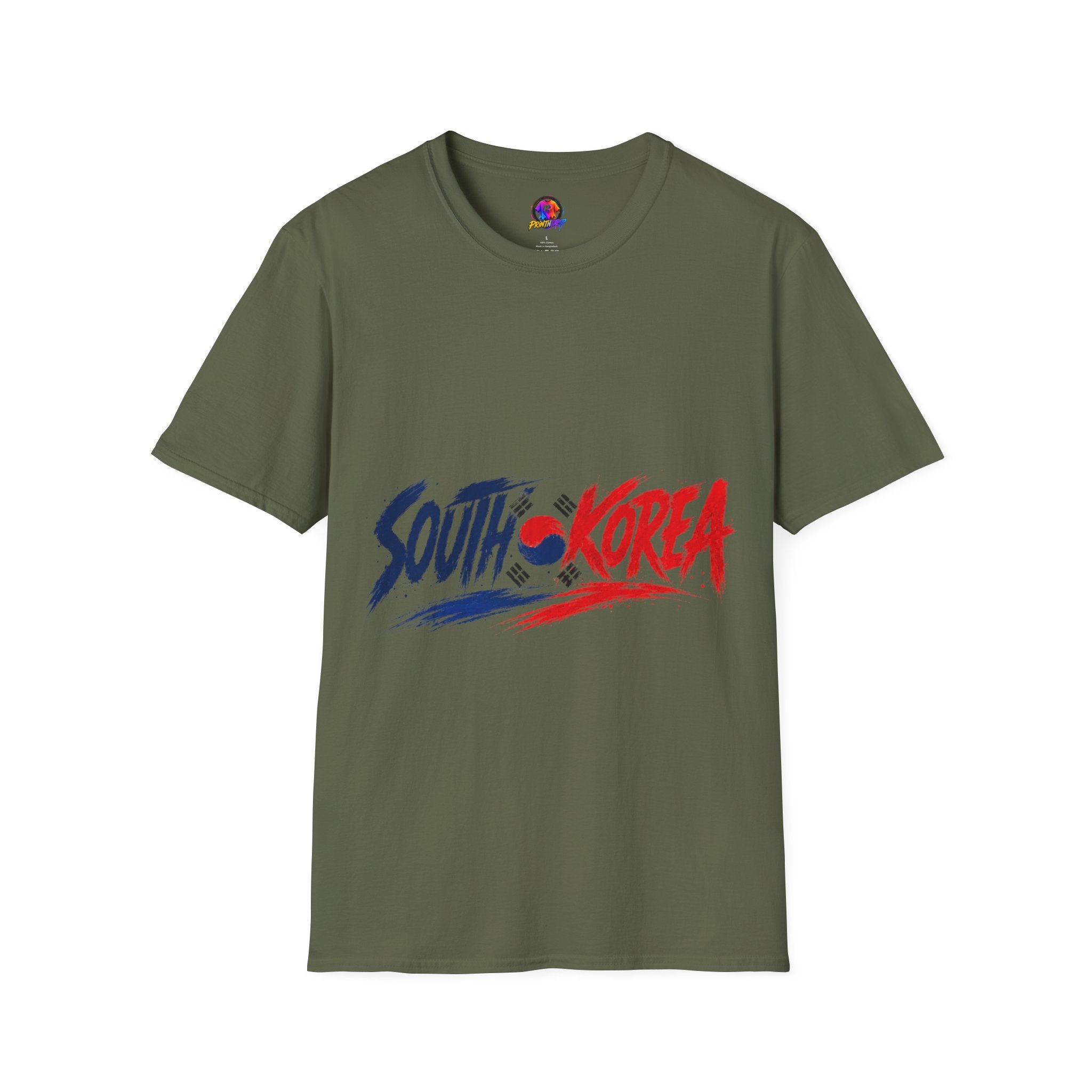 South Korea Flag Brushstroke T-Shirt — Patriotic Korean Travel Tee