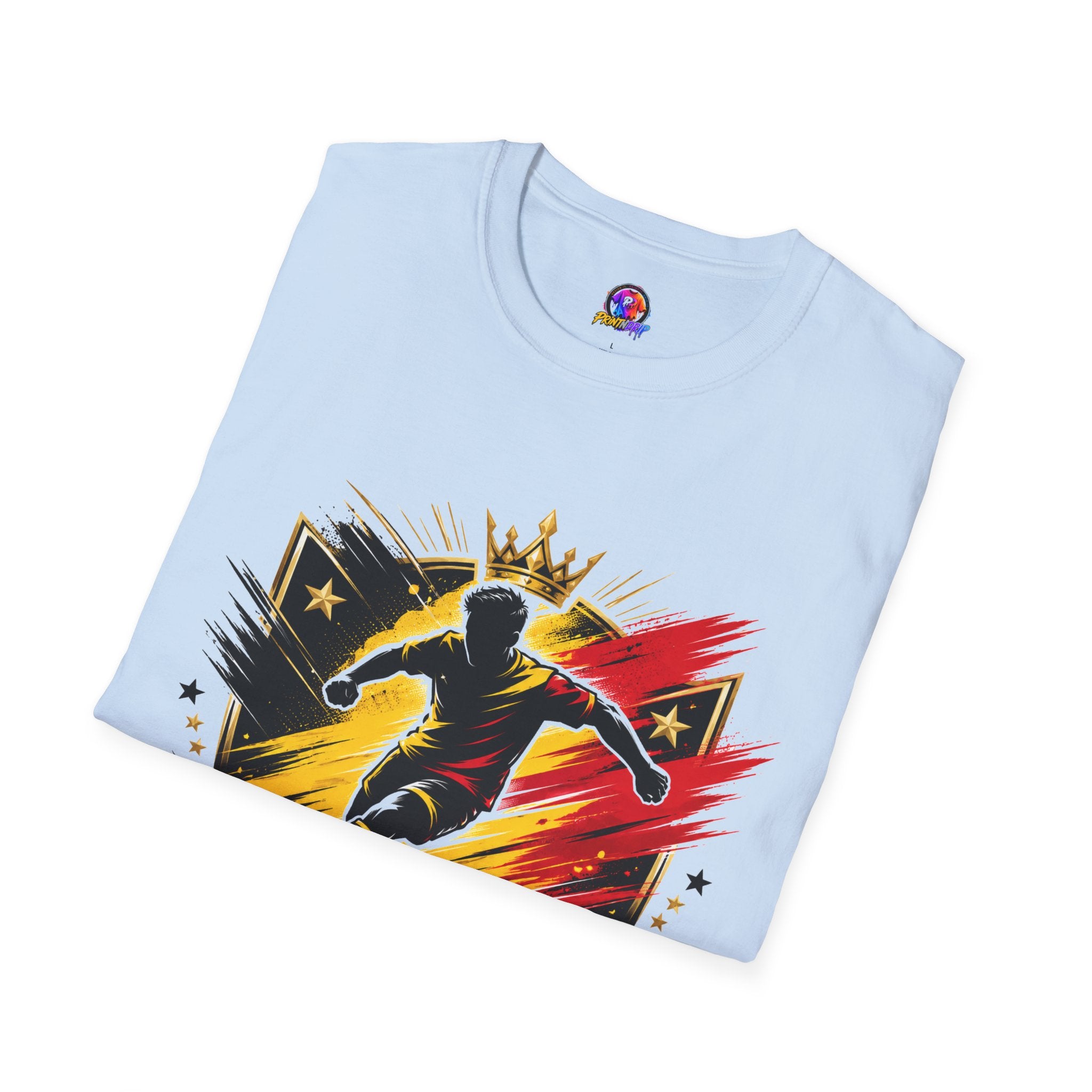 Belgium Soccer T-Shirt — 'Tricolor Strike' Graphic Jersey Tee