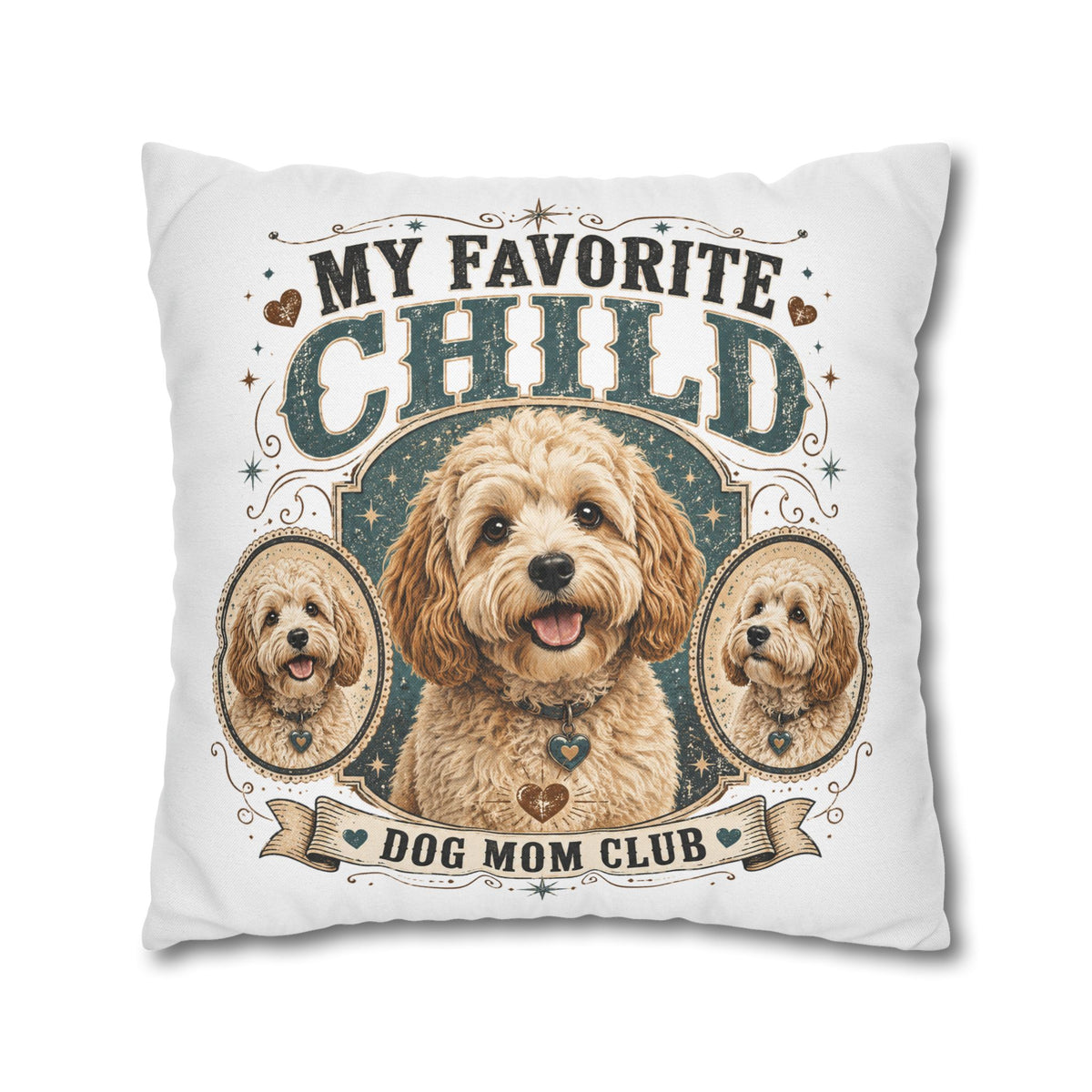 My Favorite Child Dog Mom Club Pillowcase Milo Bailey Dog Dad Mom — Doodle Pet Lover Decorative Throw Pillowcase