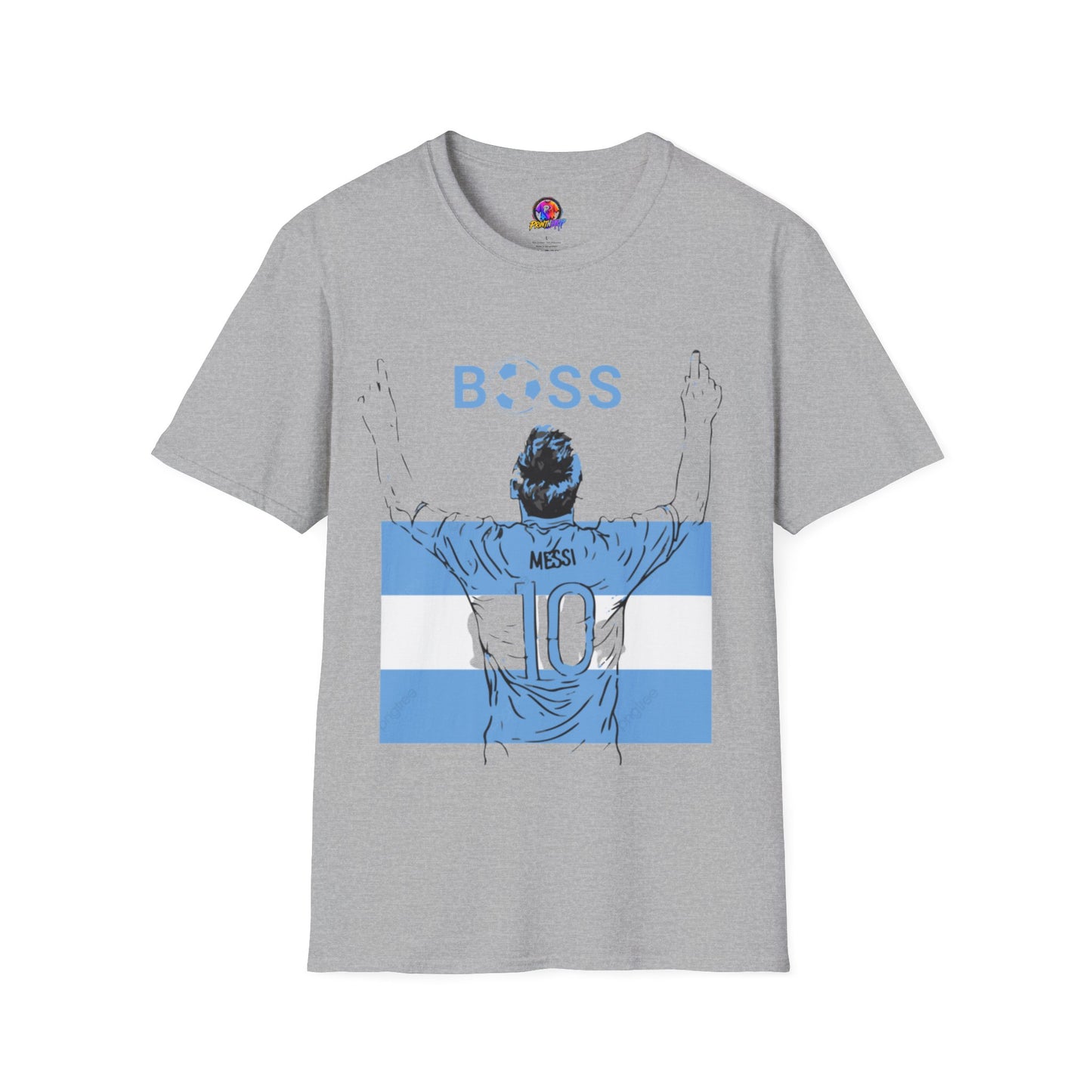 Soccer Boss T‑Shirt — 'BOSS' Striped Football Player Graphic Tee