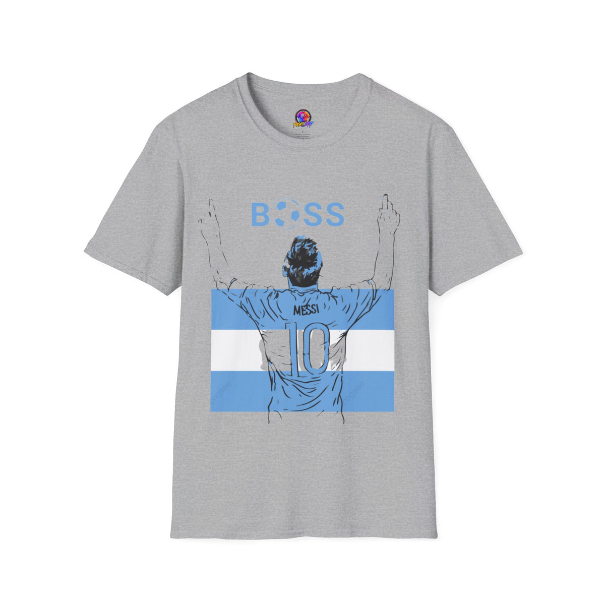 Soccer Boss T‑Shirt — 'BOSS' Striped Football Player Graphic Tee