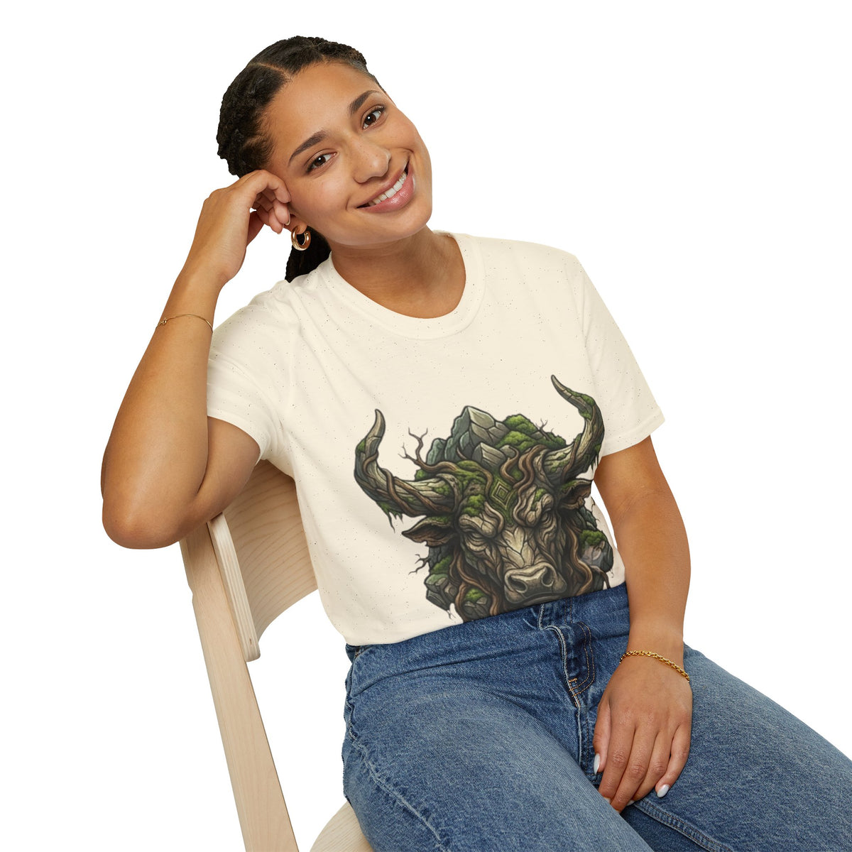 Taurus Greenman Bull T-Shirt — Nature Spirit Woodland Bull Graphic Tee