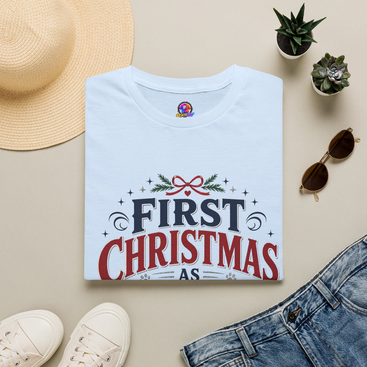 T-Shirt — "First Christmas as Pet Parents" Holiday Tee