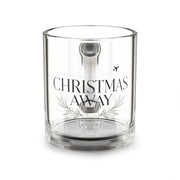 Christmas Glass Mug — "Christmas Away" Travel Holiday Coffee Cup (10 oz)