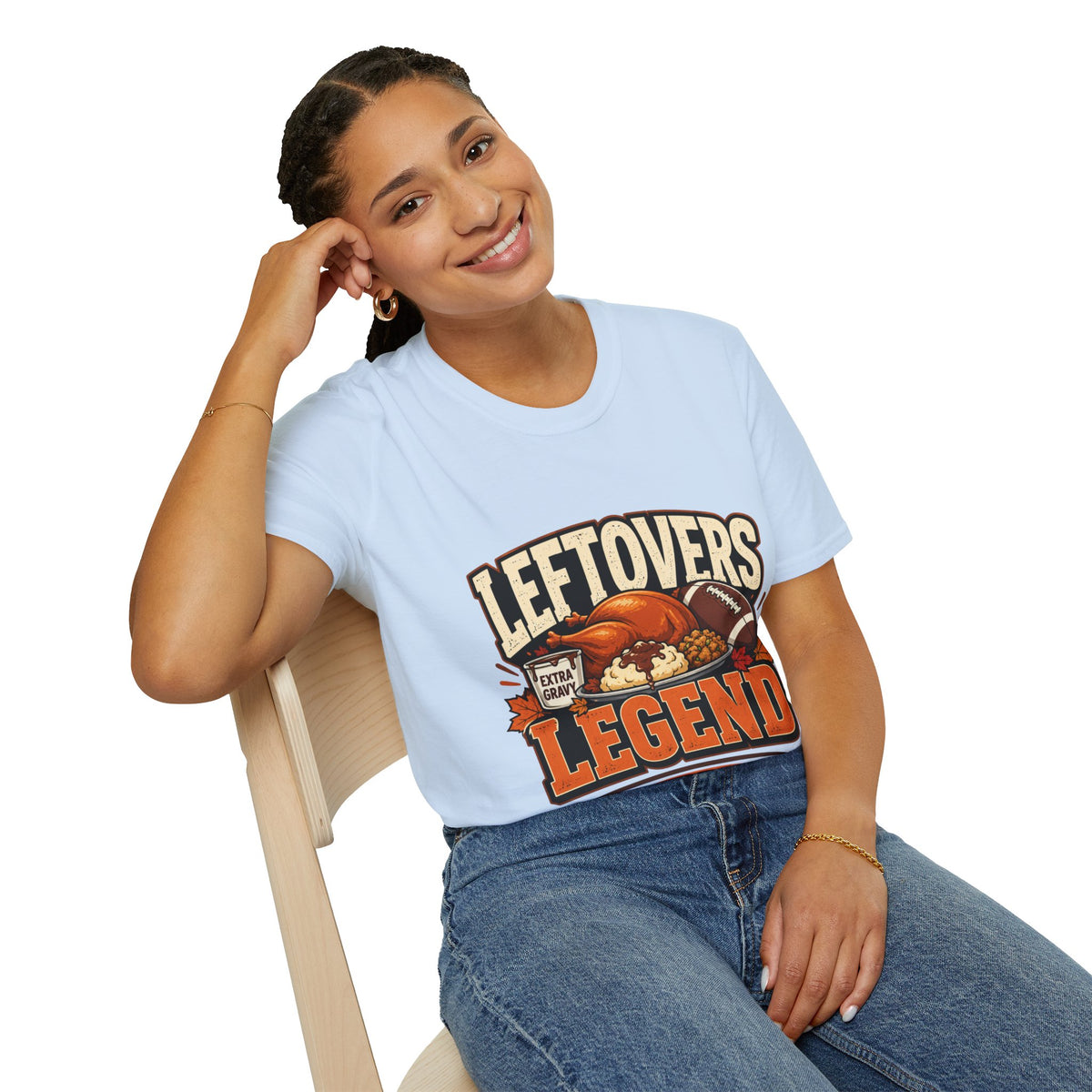 Thanksgiving T-Shirt Leftovers Legend T-Shirt — Thanksgiving Football Turkey Graphic Tee