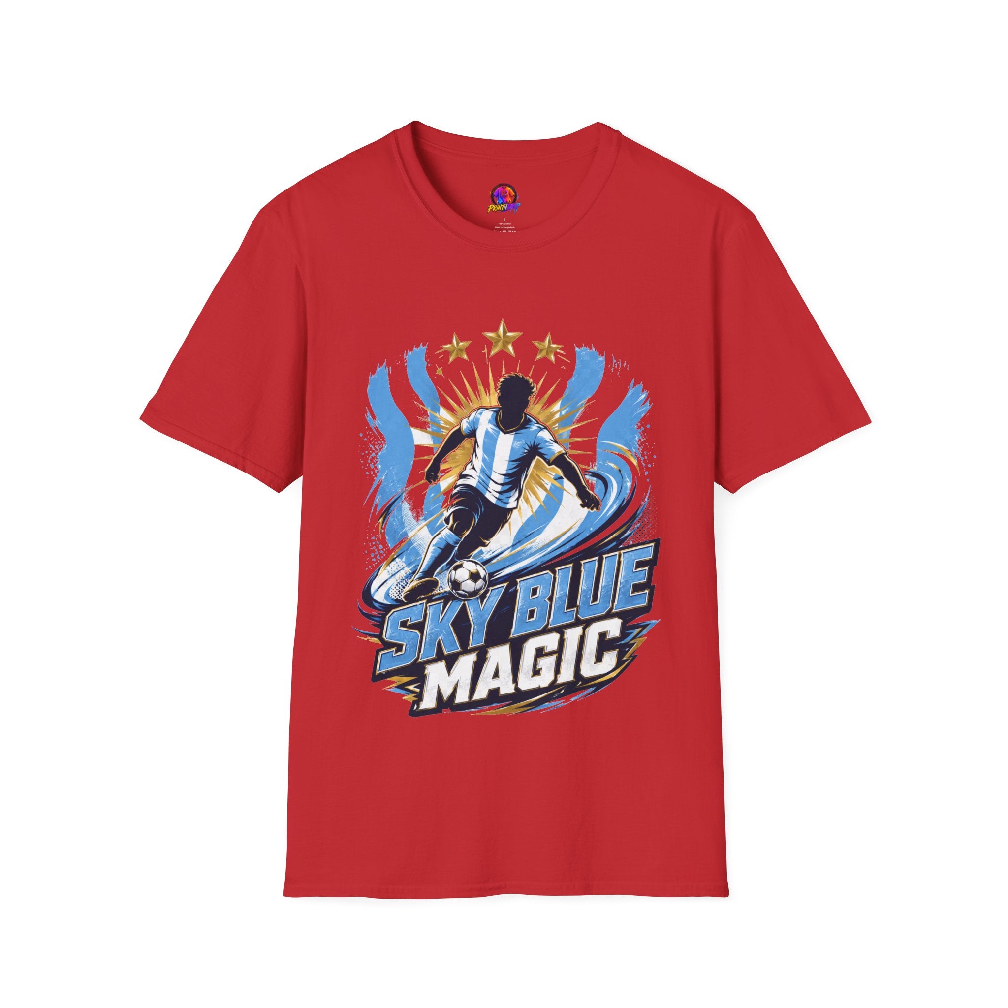 Argentina Sky Blue Magic Soccer T-Shirt — Argentinian Football Player Graphic Tee